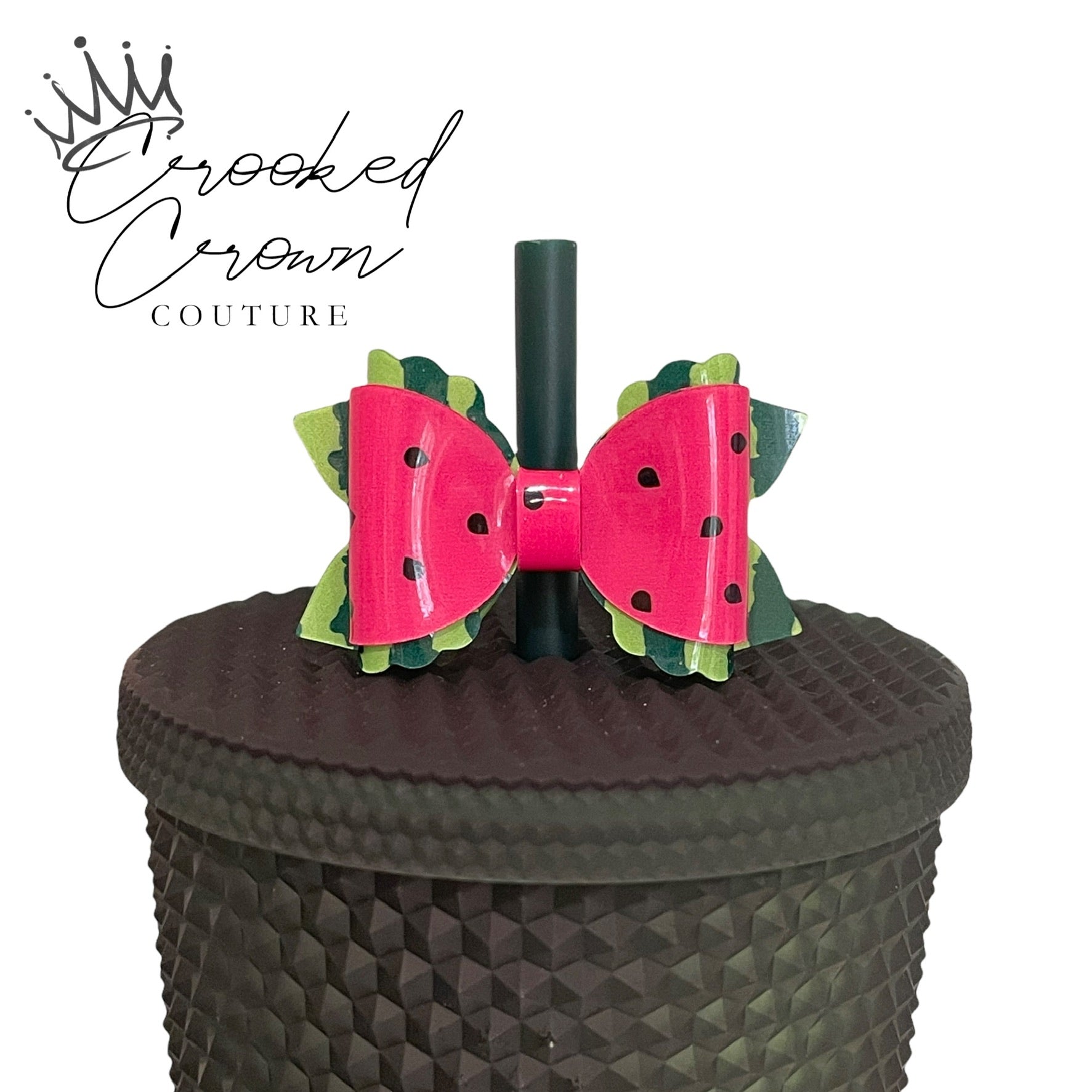 Watermelon Jelly Bow Straw Topper