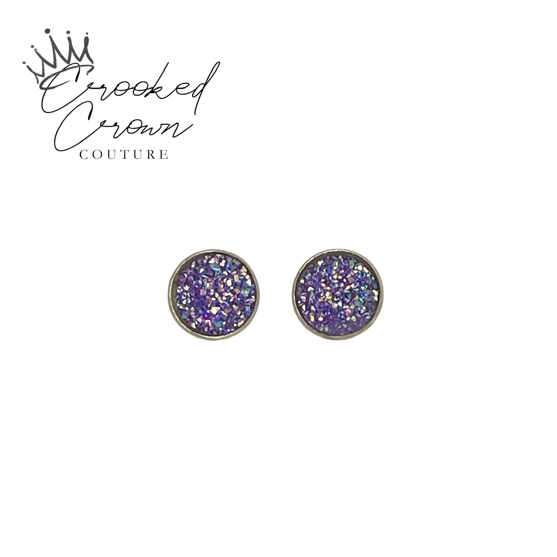 Handcrafted Druzy Stud Earrings 12mm