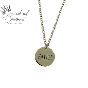 Stainless Steel “Faith” Coin Pendant and Chain