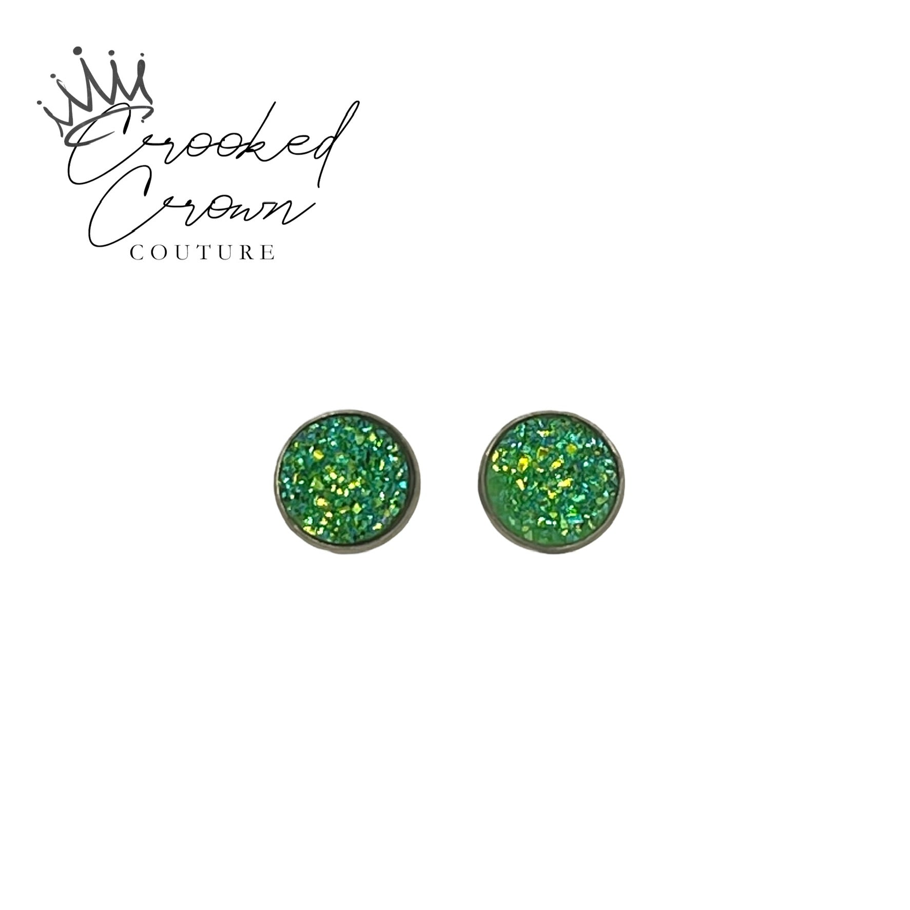 Handcrafted Druzy Stud Earrings 12mm