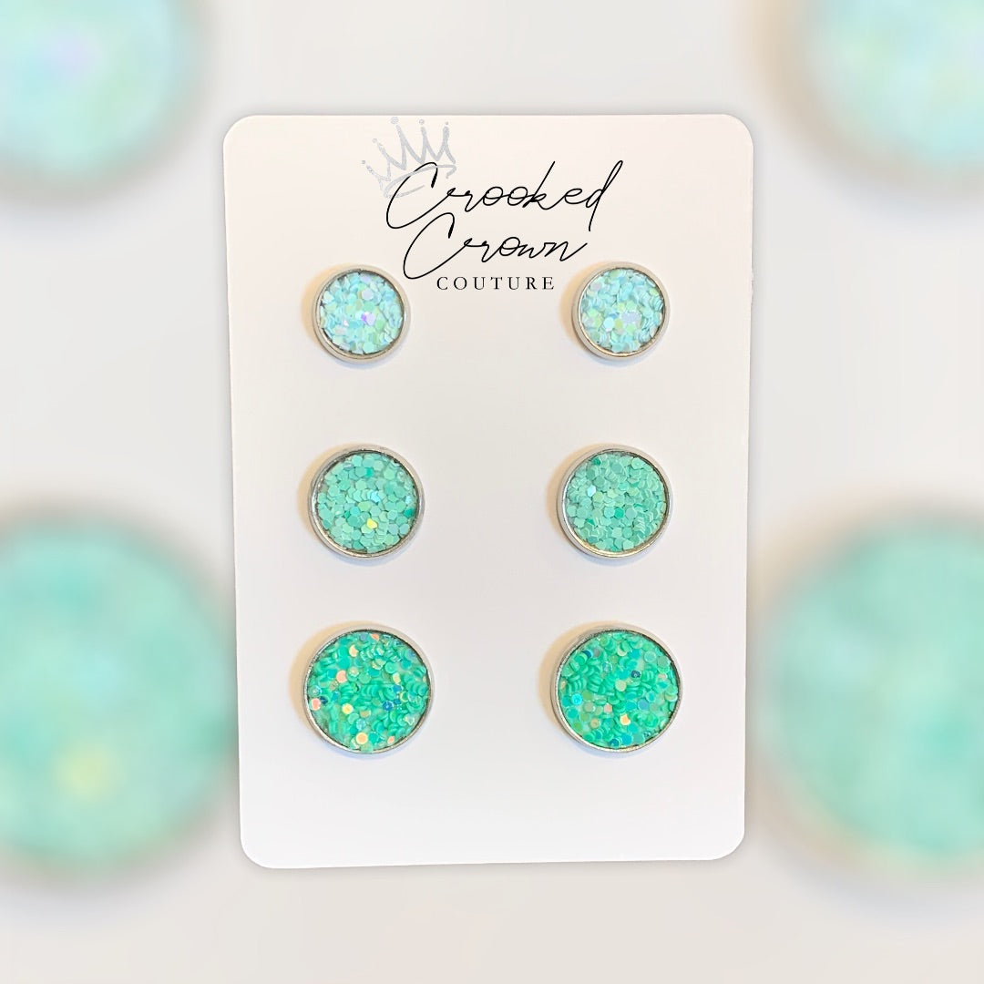 Mint Earring Trio Set