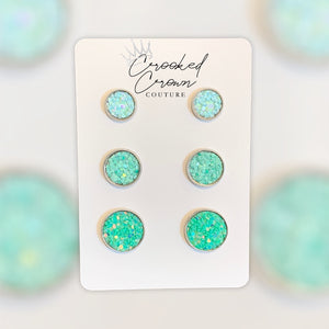 Mint Earring Trio Set