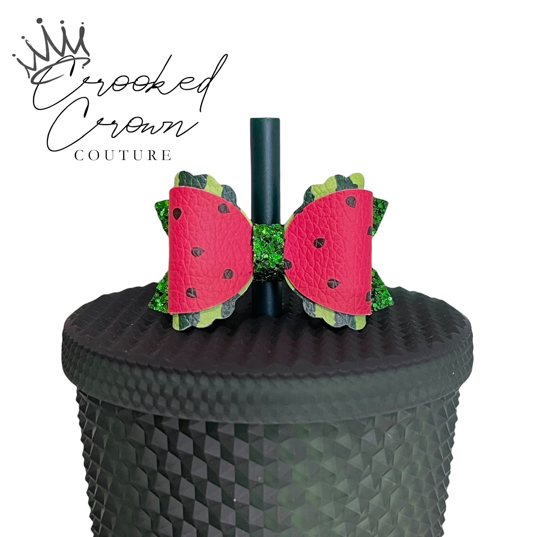 Watermelon Bow Straw Topper