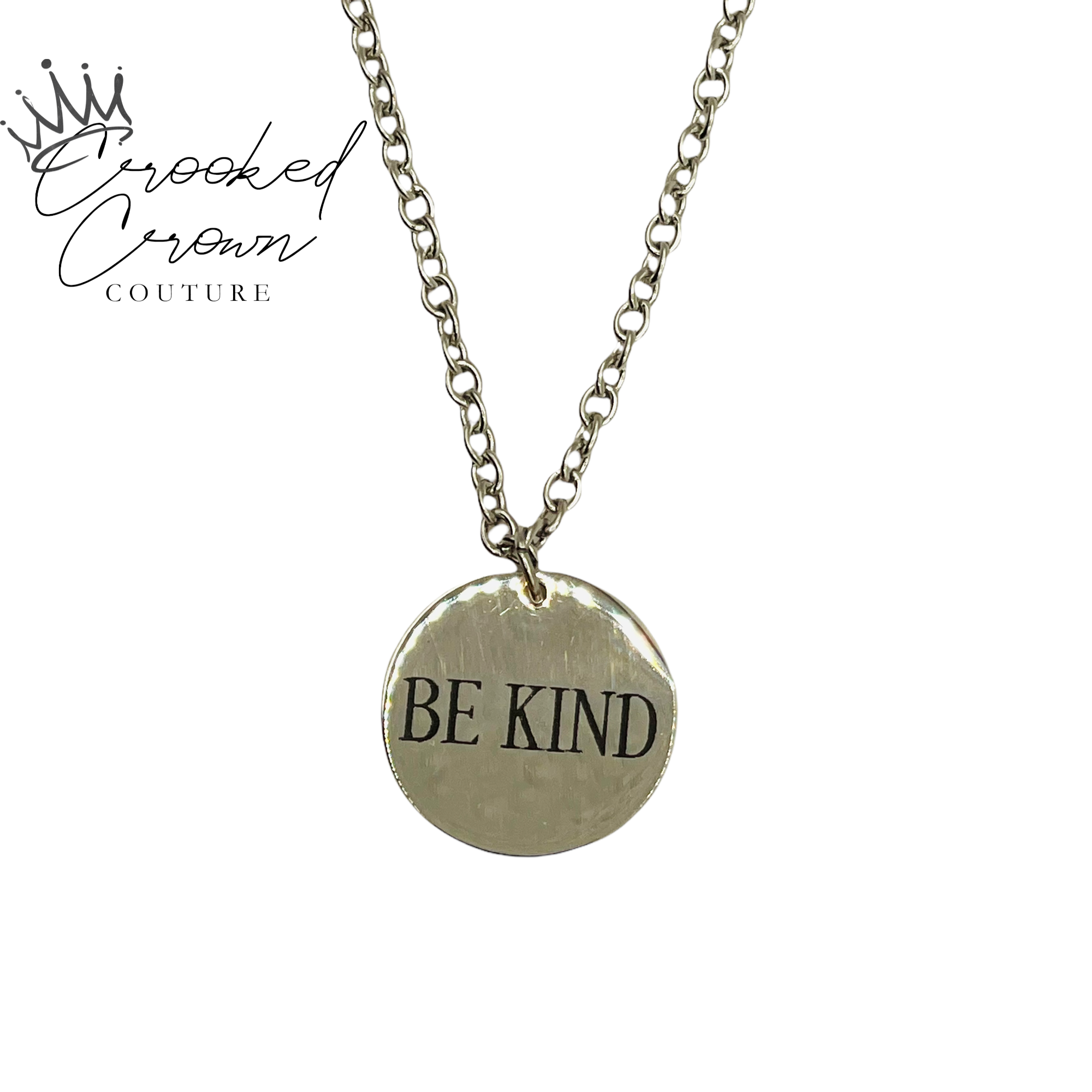 Stainless Steel “Be Kind” Coin Pendant and Chain