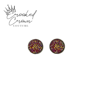 Handcrafted Druzy Stud Earrings 12mm