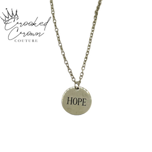 Stainless Steel “Hope” Coin Pendant and Chain