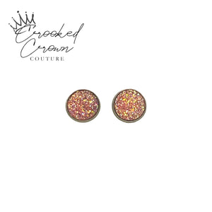 Handcrafted Druzy Stud Earrings 12mm