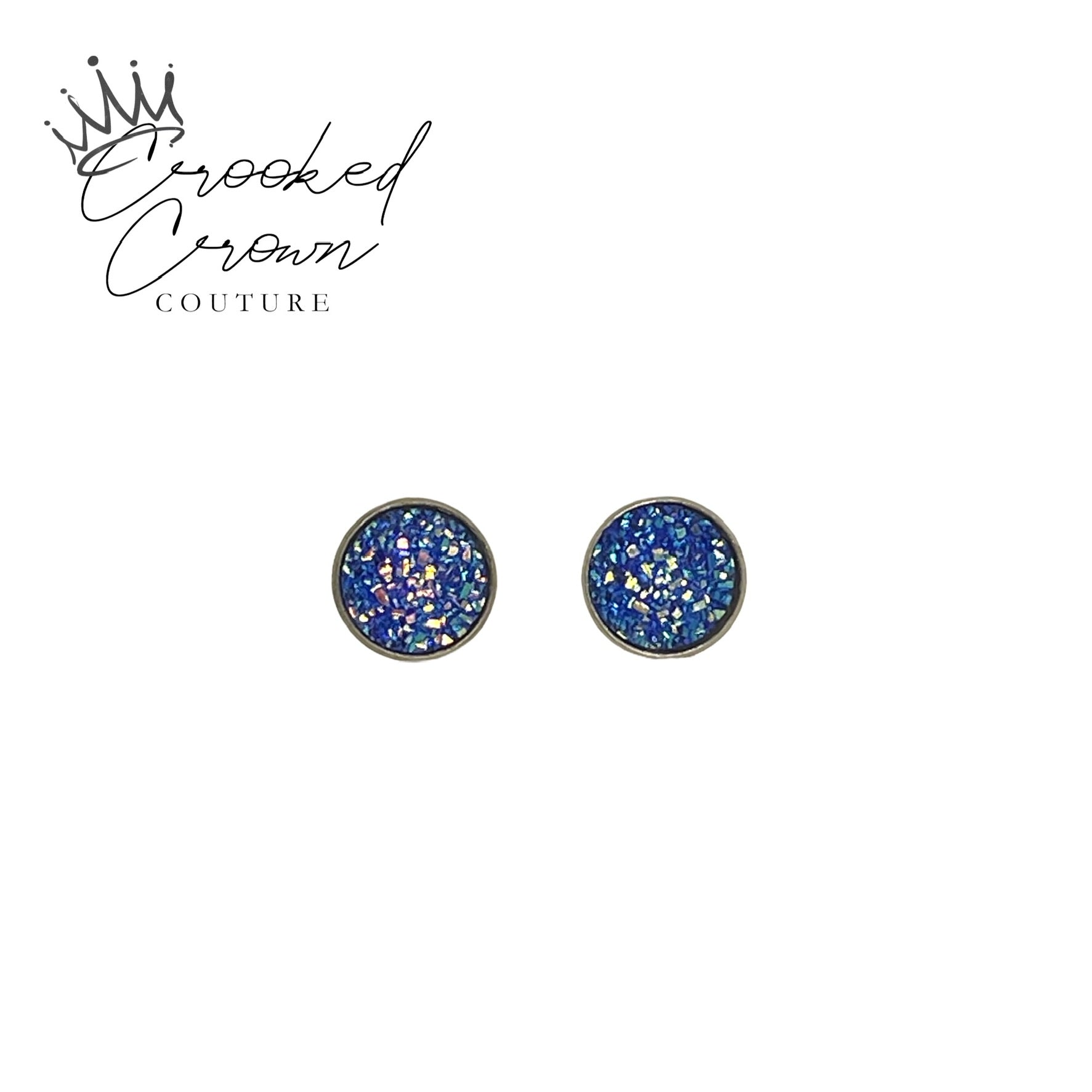 Handcrafted Druzy Stud Earrings 12mm