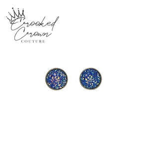 Handcrafted Druzy Stud Earrings 12mm