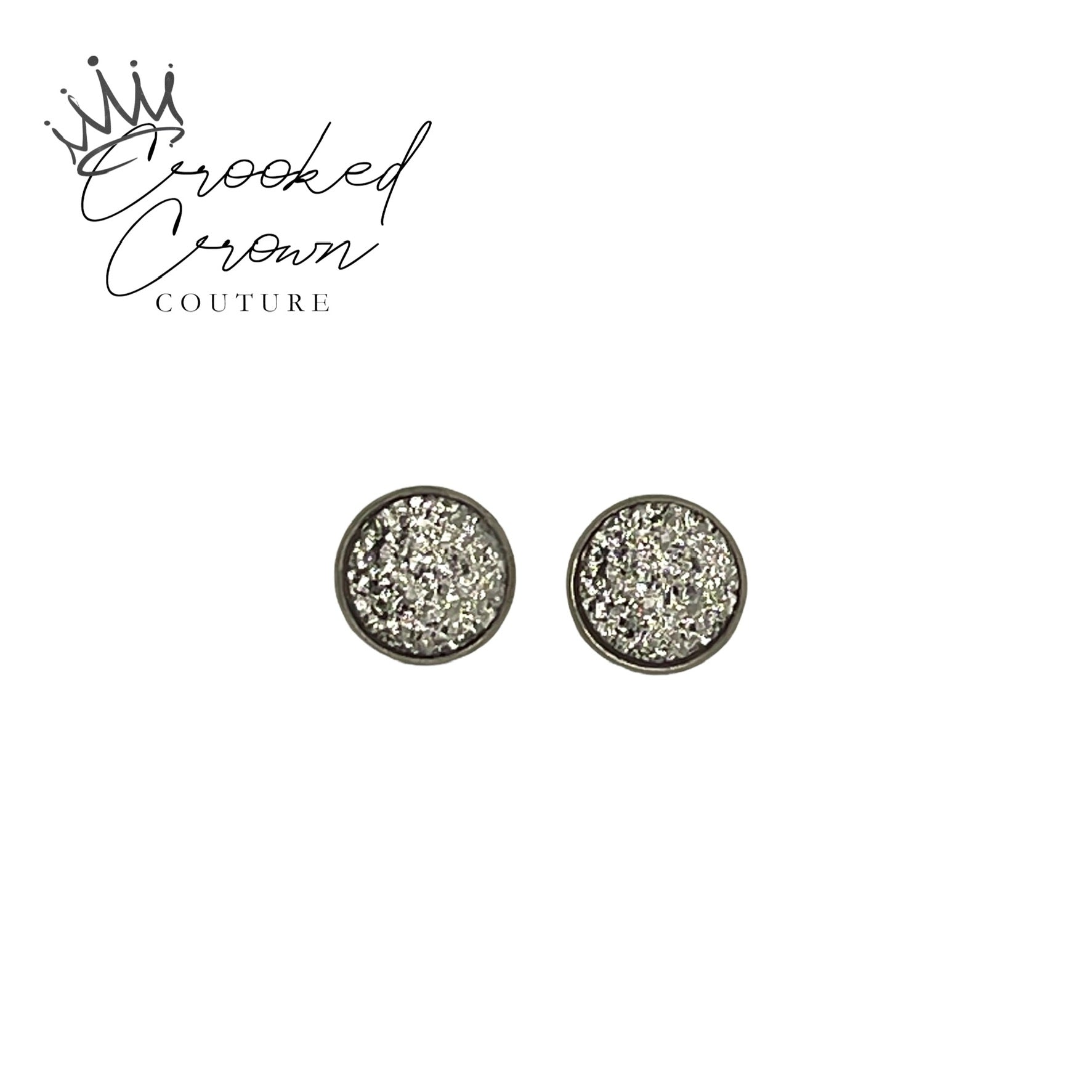 Handcrafted Druzy Stud Earrings 12mm